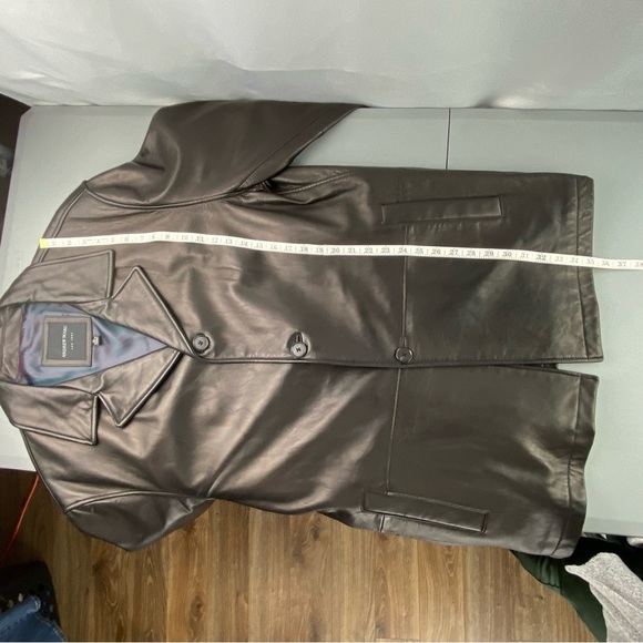 Andrew Marc Men's Black Leather Button Front Blazer Jacket Coat XL - Picture 12 of 16